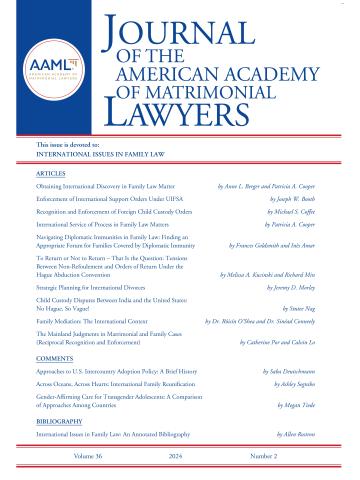 Cover of The Journal of the American Academy of Matrimonial Lawyers
